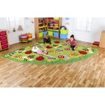 Covor mare 3x3 m Coltar Copii cu Fluturasi, Omidute, Gargarite si Melcisori- Covoras  pe colt Multicolor - Inapoi la Natura